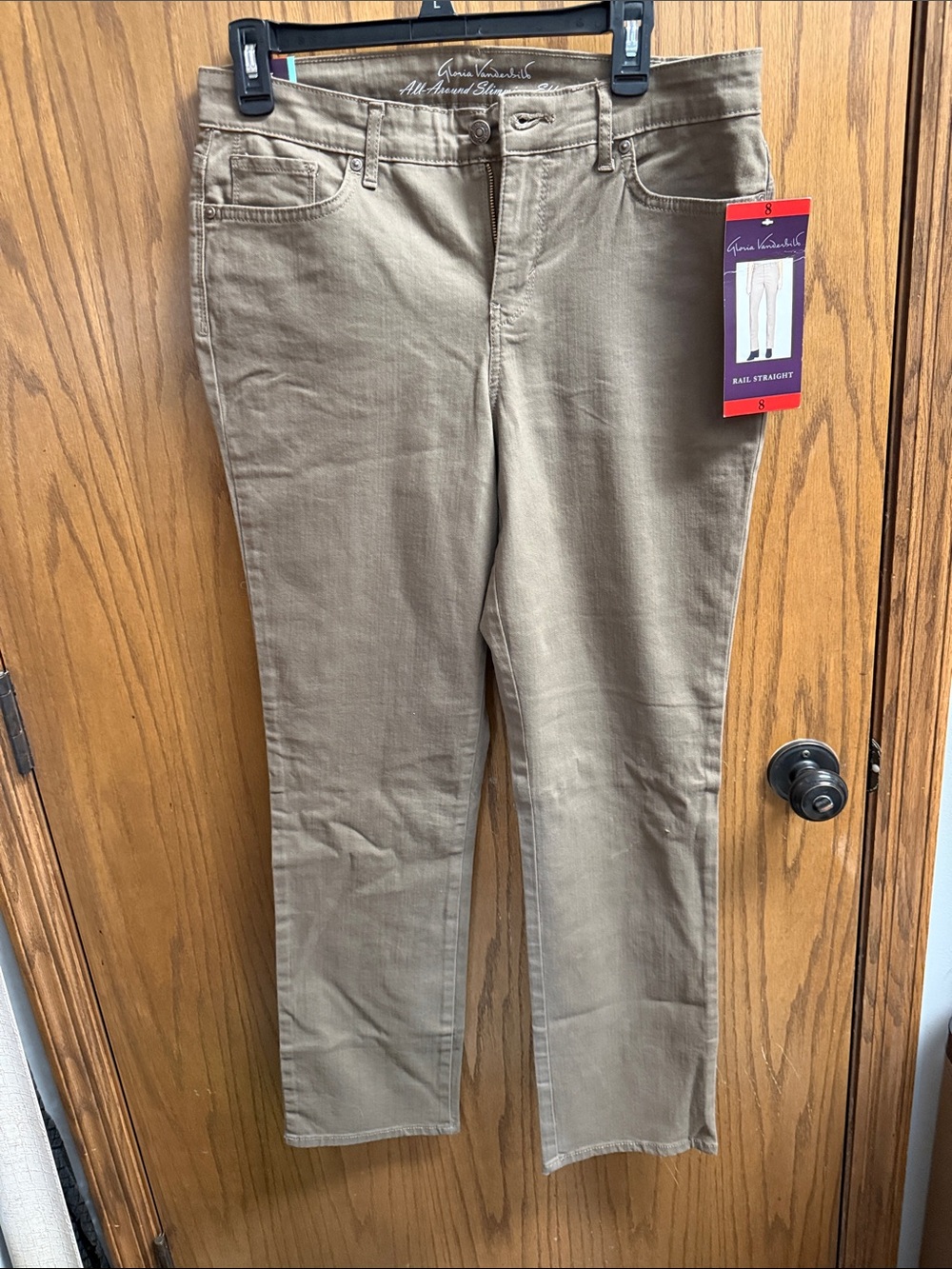 Gloria Vanderbilt Tan Straight-Leg Jeans